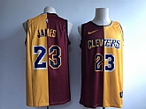 Cavaliers 23 Lebron James Burgundy Gold Split Nike Swingman Jersey,baseball caps,new era cap wholesale,wholesale hats